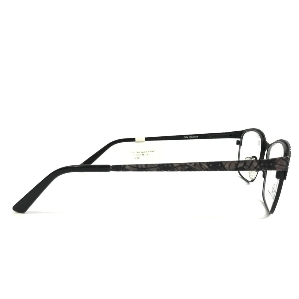 Cafe Boutique Eyeglasses Frames CB1063 C3 Black Gray Checkered Cat Eye 53-16-135